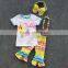 2016 New Baby Ester Day Chick Outfit Girls Spring Clothes Suit Short Sleeves Yellow Aztec Set Summer Outfits With Accessories