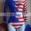 GIRLS DANCE GYMNASTICS PATRIOTIC LEOTARD SIZE 7/8 PLUS SHORT PANTS