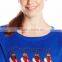 Women's ugly christmas embroidery reindeer pattern knitted sweater with wholesale price