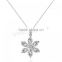 New Fashion design Zinc Alloy Cubic Zirconia Necklace with flower necklace