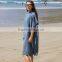 Custom Cotton Material Poncho Beach Towel Bath Robe With Hooded