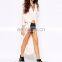 Plunge Neck Short Front Long Back Top Women Sexy Tops