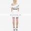 new arrived one shoulder off cute dress white cotton butterfly sleeve fit and flare mini solid dress