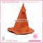 Costume halloween party favor witch hat dressed with purple ribbon and button