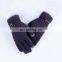 A027 Mens womens Winter Thick Black Knit Gloves with Warm Wool Lining Telefingers gloves