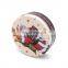 Santa Claus designed round cookie tin box, Christmas tin box