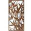 Corten rusted steel decorative garden screens with support frames