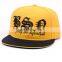 OEM and ODM Stylish 6-panel Yellow crown Snapback cap hat for men