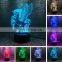 Touch Control 3D LED Night Light Unicorn Shape Table Desk Lamp Xmas Home Decoration