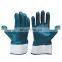Oil Resistant Fully Coated Blue Nitrile Safety Work Gloves For Fuel Petro Chemical Work
