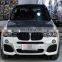 X3 F25 M-TE body kit for X3 F25 to MT style with front bumper grille over fenders and rear bumper  PP material after 2014 y