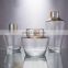 European Living Room Decoration Golden Frame Cylinder Crystal Clear Glass Jar Vase