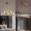 Copper Glass LED Chandelier For Living Room Modern Luxury Ceiling Hanging Lamp Hotel and Home Pendant Light