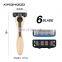 Luxury Gold Travel 6 Blades Razor Shaving New Classical Barbershop Six Blades Razor