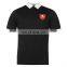 Sialwings Black with white collar with embroidered logo cotton Polo shirt for men