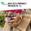 OEM Logo Restaurant Disposable Bio Disposable 4 In 1 Wooden Cutlery Set Fork Spoon Knife and Napkin Set