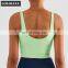 Fixed Cups Sports Fitness Back Stitched Seam Bras Women Custom Logo High Impact Gym Tops