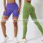 High Waist Add Elastic Waistband Tummy Control Scrunch Butt Lift Gym Sport Yoga Shorts Tight Leggings Women Workout Running Wear