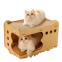 MEOW LOVE Double Deck Cat Home Cat Scratching Board Wooden Pet Supplies Foldable Cat House