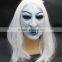 Factory in stock Halloween white long hair latex ghost mask sale scary mask latex