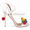 Catwalk women high heels sandals colorful balls embelished women shoes party sandals brand shoes sandals