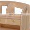 China good quality solid pine wood natural wood color study table with bokshelf for children#SP-T009S