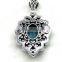 925 sterling silver sky blue topaz gemstone pendant with 18k gold accents