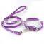 Wholesale Polka Dots Flat Leather Dog Collars And Leash