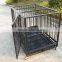 2 doors deluxe folding iron square tube heavy duty dog crate