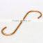 Durable S- shaped bross aluminum hook with two round hooks