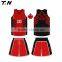 promotional mesh fabric basketball jersey black and red