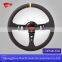 Guangzhou China Factory! 350mm Deep Corn Custom Leather Red Stitch Racing Steering Wheel with Free Horn