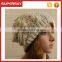 V-23 cable pattern winter flecked chunky slouchy women beanie hat winter women cable pattern beanie