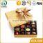 Gold paperboard luxury divided inner storage candy packaging box chocolate packaging box