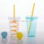 BPA Free Double Wall Pint Cup 16OZ/480ML with insert colorful PVC