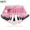 Synthetic Hair Professional Pink 32pcs Vegan Friendly Makeup Brush Set With Pouch