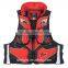 inflatable llife jacket, red life vest made of super diving cloth