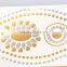 Wholesale waterproof mixed gold and colors temporary metallic body tattoo sticker