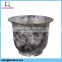 Gray Painting Plastic Planter With Golden Border