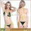 Women's Sexy Black Lace Halter Straps Bikini Swimwear Two Pieces