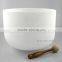 frosted quartz crystal singing bowls with design and musical note