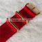 Ferrari Red Changeable Nato Watch Straps With Gold Hardware