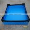 High quality 3mm thickness blue plastic box with attached lids turnover plastic box