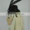 Black Retro Hat Small Hat With Feather Party Cap