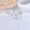 Pure silver evil and angel love ring with zircon double hearts