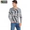 Delicate Print Cashmere Pullover Sweater, Plain Grey Round Neck Sweater