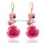 European and American fashion crystal gem flower long beads fashion earrings