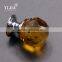 Honey Amber Fashionable Zinc Alloy Rhombohedral Glass Knob