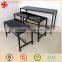 Modern 3-layer retail store fixture metal clothing display table with 4 legs