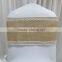 100% Natural Burlap Hessian Chair Sash with Lace Band at 2 Side for Rustic Wedding